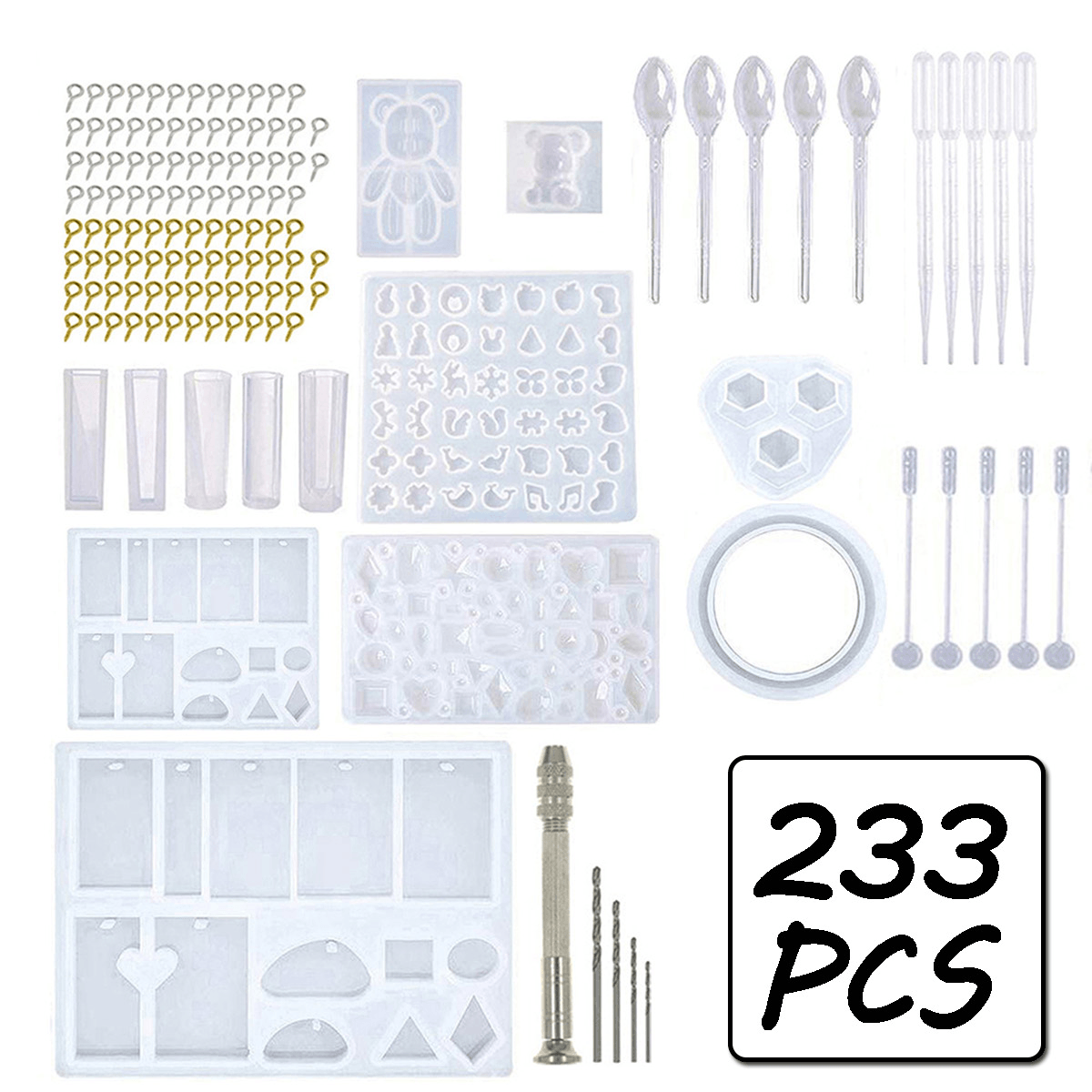 48/277Pcs Resin Casting Molds Kit Jewelry Pendant Silicone Mould Making Craft