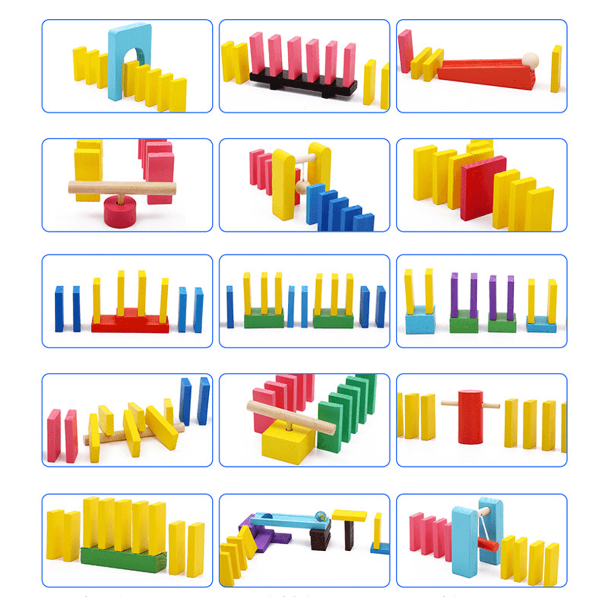 Kreative hölzerne Domino-Regenbogenblöcke, Puzzle, Montessori-Lernspielzeug für Kinder