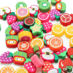 100PCS DIY Slime Accessories Decor Fruit Cake Flower Polymer Clay Toy Nail Beauty Ornament