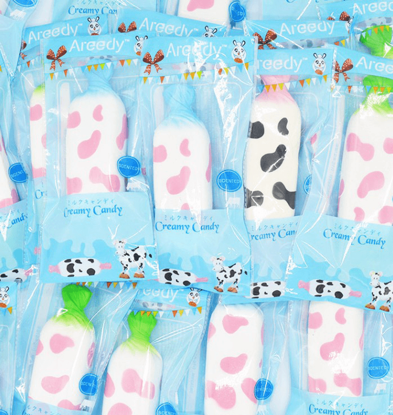 Areedy Squishy Creamy Candy Milk Sweets Licensed Slow Rising with Original Packaging Cute Kawaii Gift