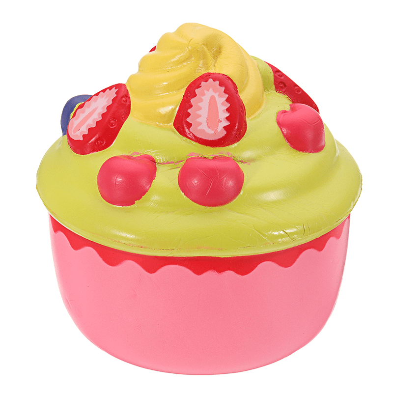 2PCS Leilei Squishy Ice Cream Strawberry Fruit Cup Cake Slow Rising Original Packaging Gift