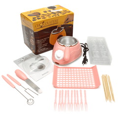 Schokoladen-Schmelztopf, elektrisches Fondue-Schmelzgerät-Set, DIY-Schokoladen-Fondue-Maschine, Rosa