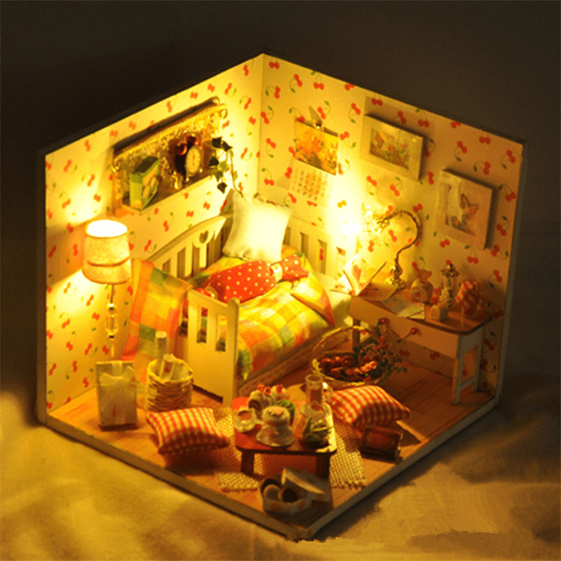 T-Yu TY12 Herbst Obsthaus DIY Puppenhaus mit Abdeckung Licht Geschenk Sammlung Dekor Spielzeug