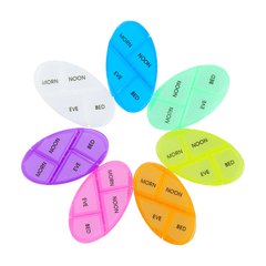 12*10*6Cm Portable Pill Box 28 Grids for 7 Days Weekly Pill Storage Case