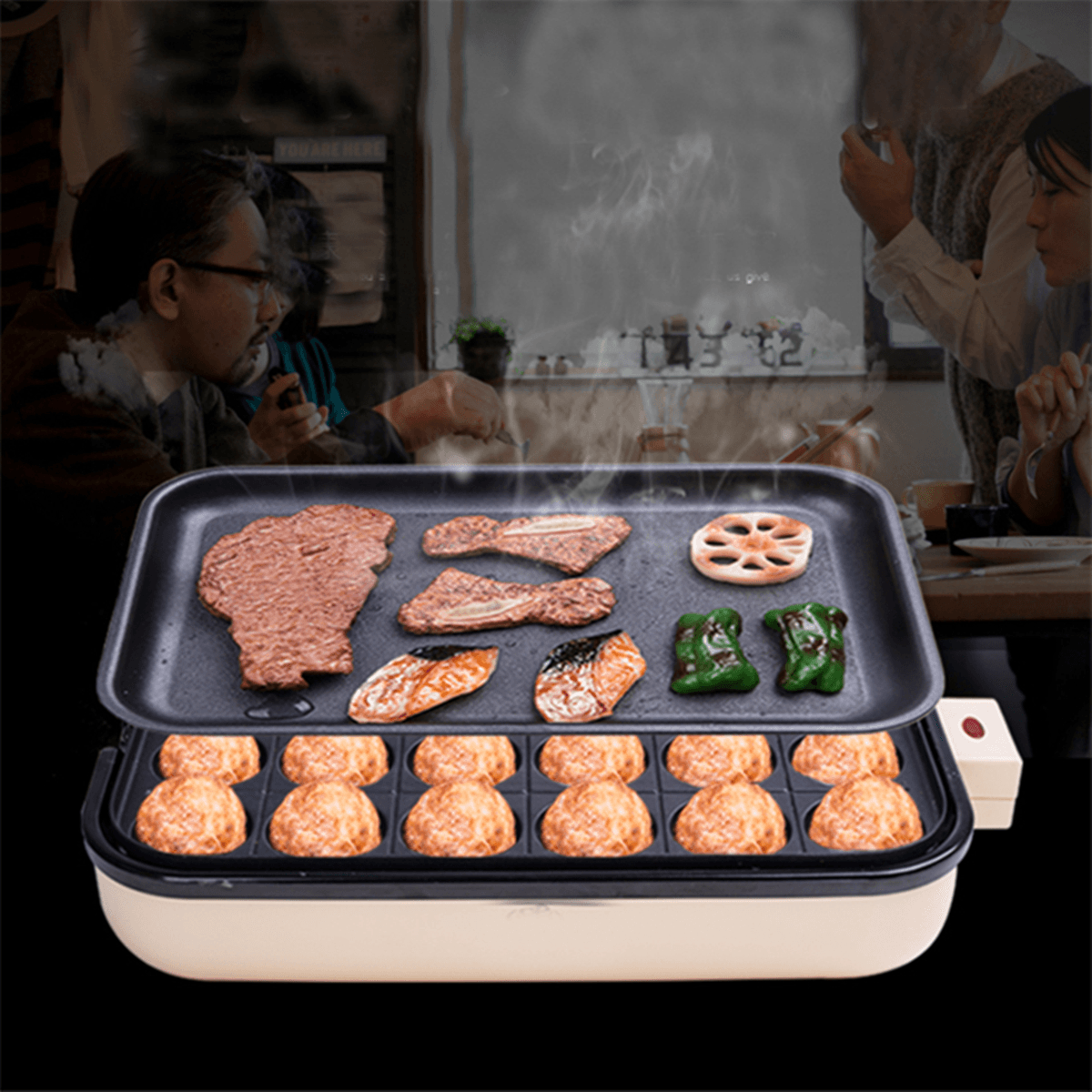 EUPA 24 Löcher Takoyaki Grill Pfanne Platte Kochen Octopus Ball Kitchen Maker Backform