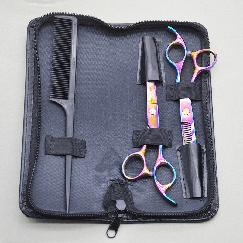 3 Pcs/Set Professional Stainless Steel Hair Cutting Thinning Scissors Barber Tool Hair Scissor Comb Set Hairdressing Shears Kit