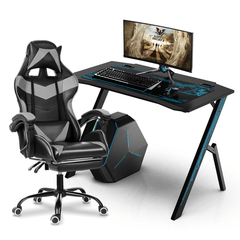 43.3" Minimalist Gaming Computer Desk Black Gamer Table with Mouse Pad for Home Office