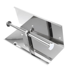 304 Stainless Steel Toilet Paper Two Rolls Holder Towel Phone Storage Towel Storage Bath Hook