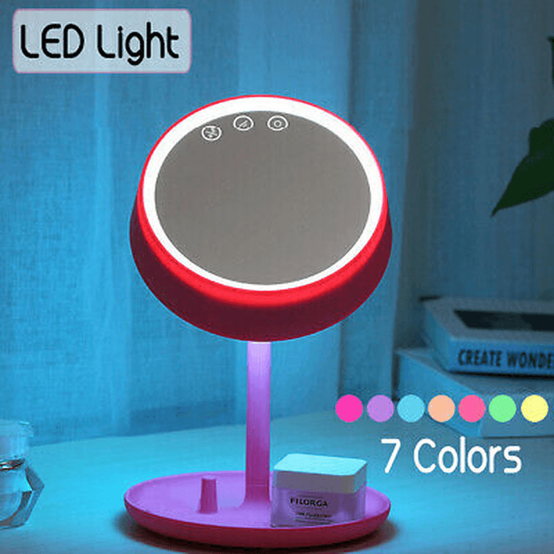 Espejos cosméticos de maquillaje Giratorio 10X Lupa LED Music Touch