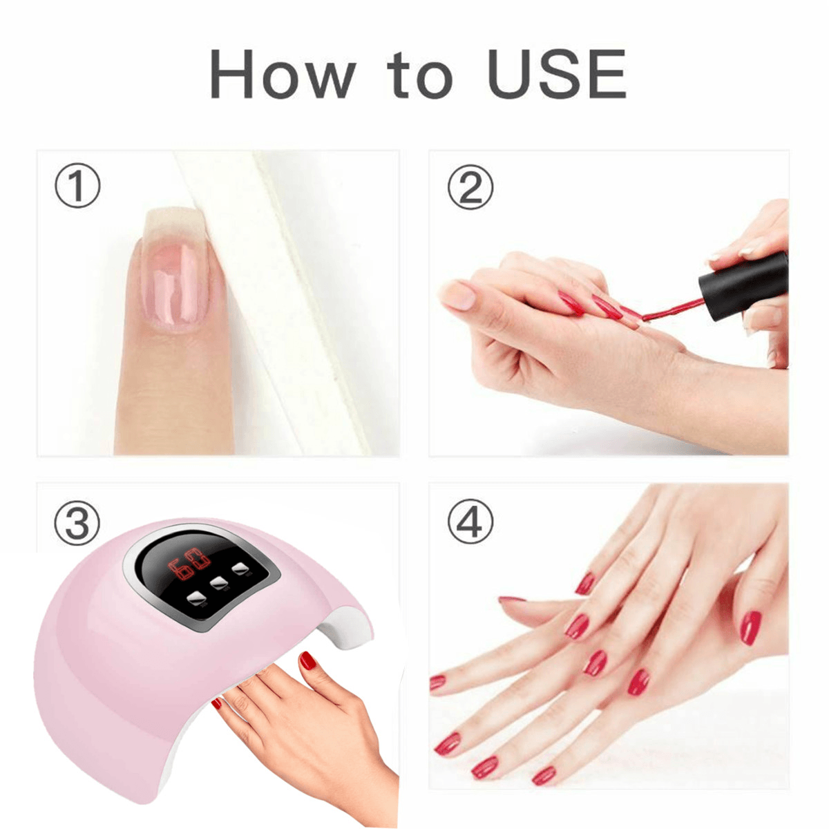 54W USB Nail Phototherapy Machine Induction Quick Dry Portable Nail Polish Glue Nail Lamp