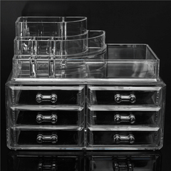 6 Drawer Clear Acrylic Make up Organizer Drawers Cosmetic Display Holder Case Storage 2 Layer