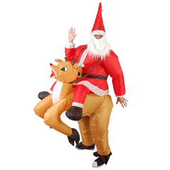 Christmas Party Home Decoration Inflatable Ride Deer Santa Claus Costume Toys Props for Kids Gift