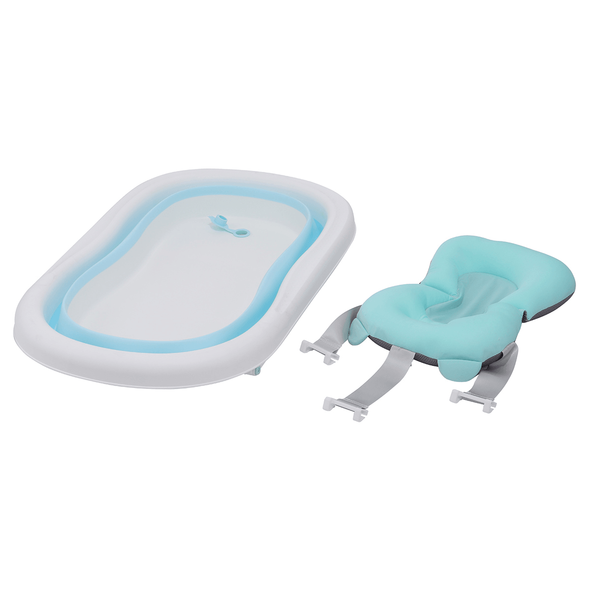 Bañera para bebé, ducha plegable, bañera para recién nacido, baño seguro para niños con cojín