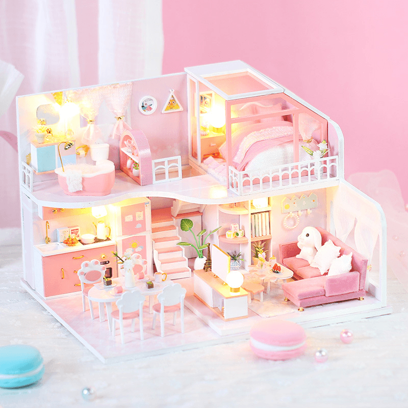 DIY Doll House Handmade Girl Heart Small House Model Assembled Art Villa Toy Birthday Gift Girl