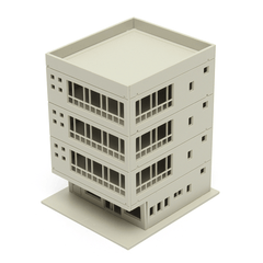 Outland Models Railway Modern 4-Story Office Building Unpainted 1:160 for GUNDAM