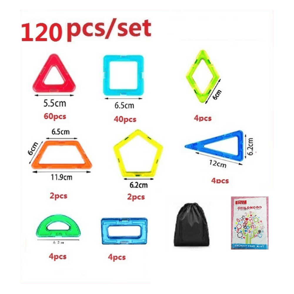 110/120/128Pcs Magnetic Building Block Package Children'S Early Education Puzzle Variety Toys