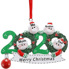 2020 Weihnachten Familie Figur Ornamente Weihnachtsbaum Weihnachtsmann Schneemann Anhänger Thanksgiving Spielzeug mit Glocken für Geschenk Home Dekorationen