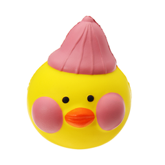 Gelbe Ente Squishy, ​​10 x 8,5 x 9 cm, langsam aufsteigend, mit Verpackung, Sammlung, Geschenk-Stofftier