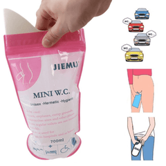 4Pcs Pink Disposable 700CC Portable Urine Storage Bag Emergency Toilet Outdoor Travel for Unisex