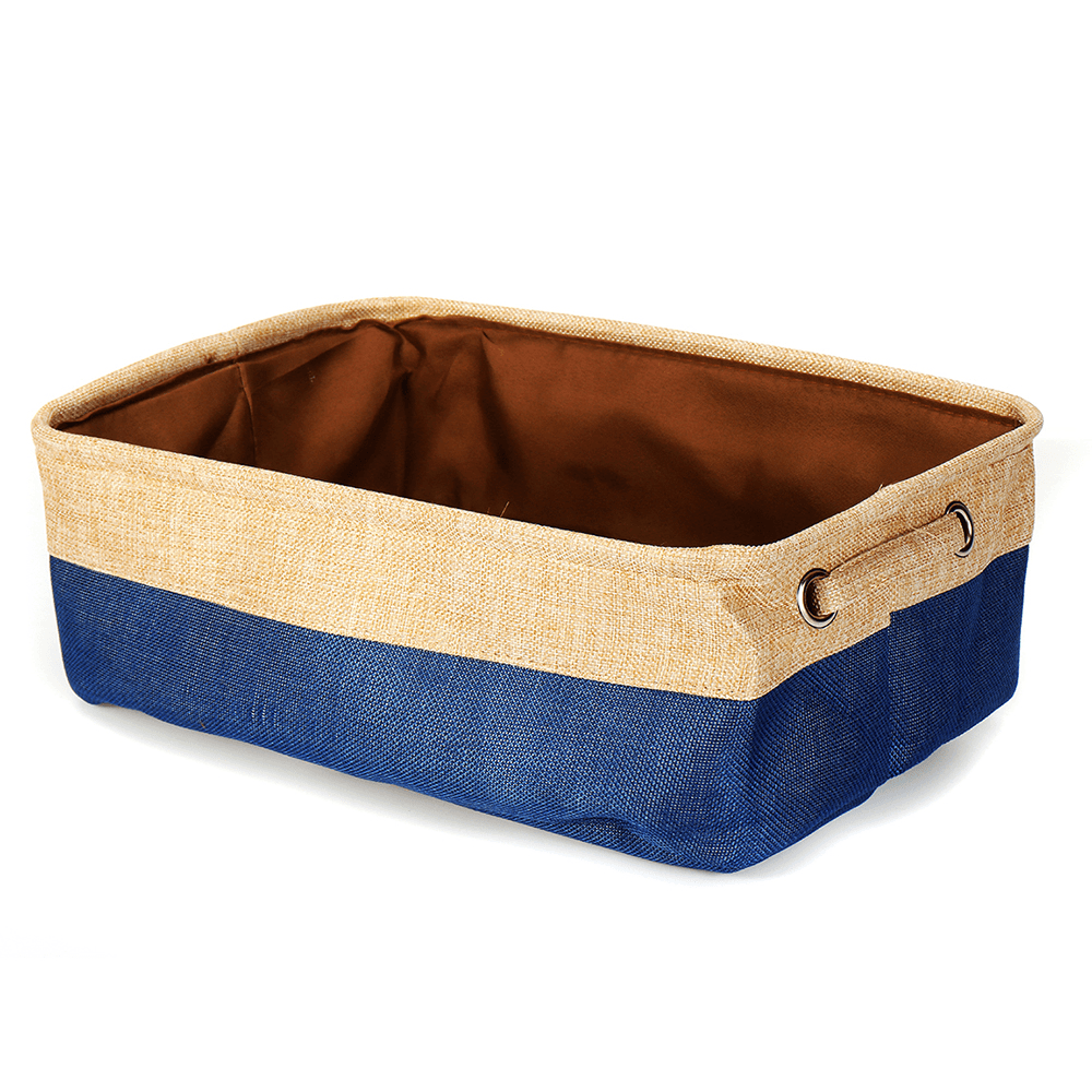 Eight Kinds of Cotton & Linen Blue/Grey Storage Basket without Cover for Kid Toys