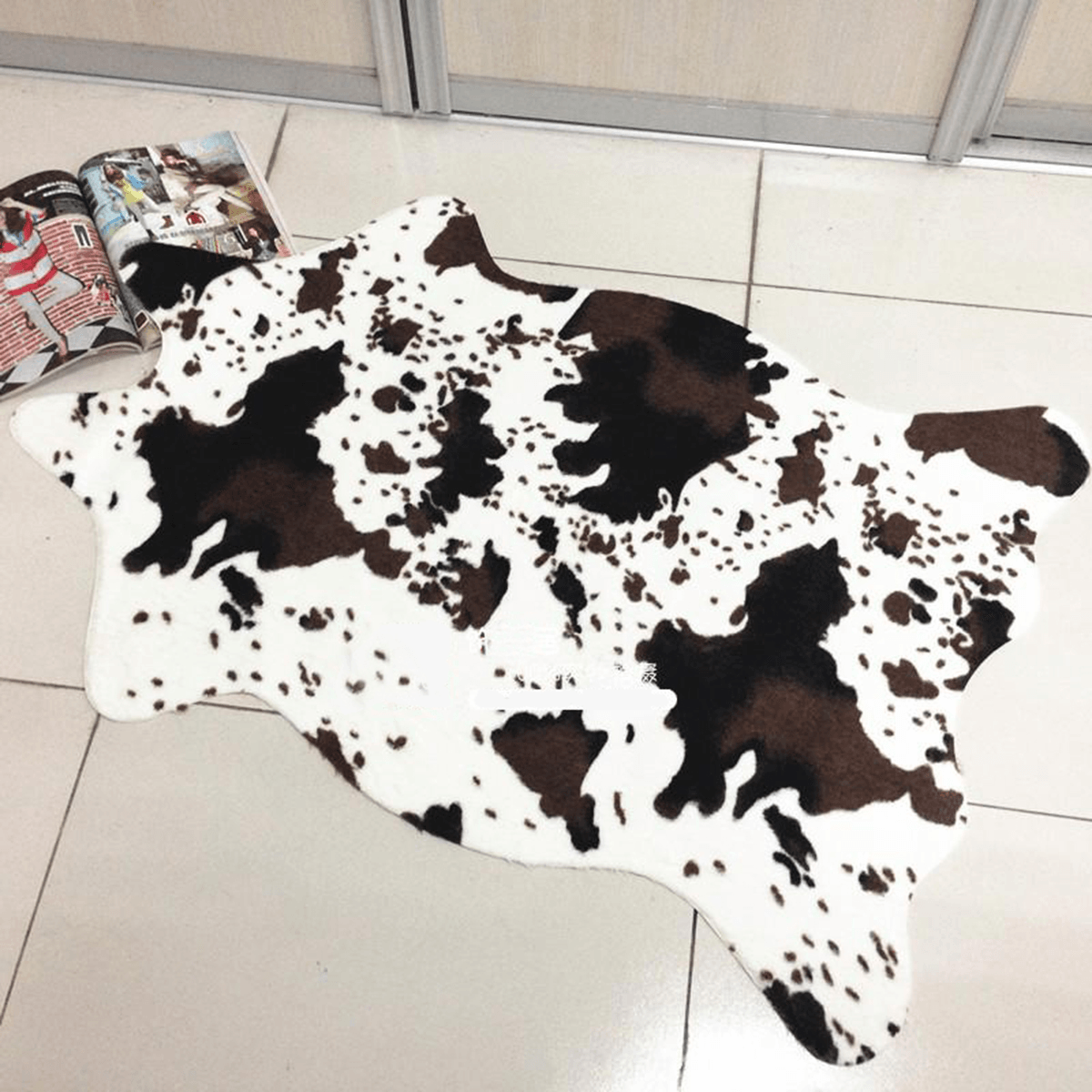 3.6X2.5 Feet Cow Print Rug Faux Cow Rug Animal Printed Carpet Home Decoration Toys