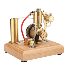 Eachine EM4 Gasoline Engine Model Stirling Water-Cooled Cooling Structure with a Cooling Water Tank and a Circulating Gear Pump