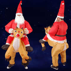 Christmas Party Home Decoration Inflatable Ride Deer Santa Claus Costume Toys Props for Kids Gift