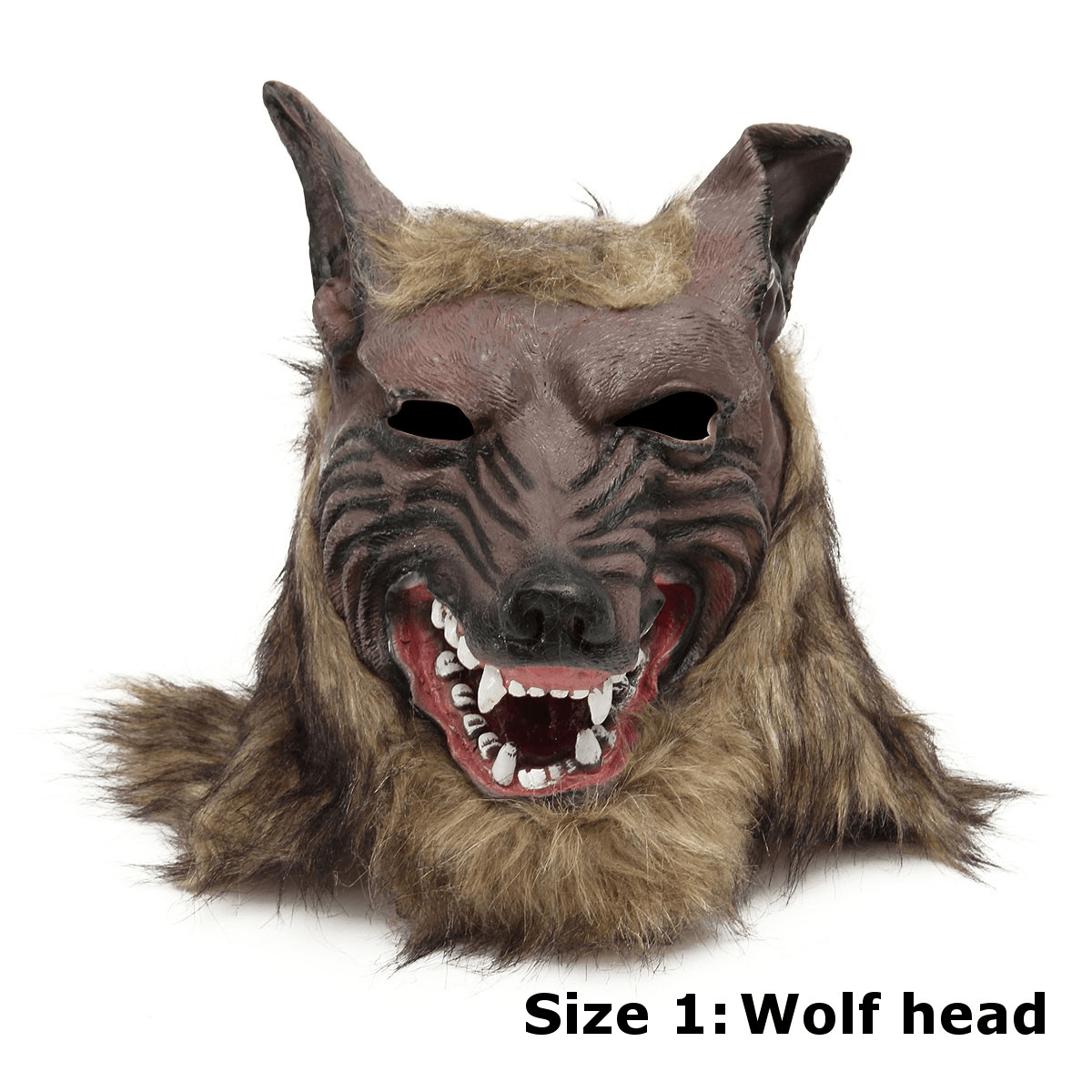 1/2PC Latex Rubber Wolf Head Hair Mask Werewolf Gloves Party Scary Halloween Cosplay