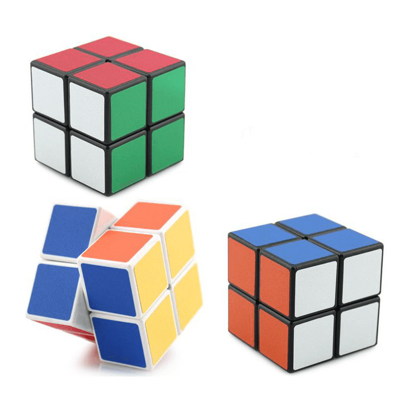 4PCS Classic Magic Cube Toys Set 2X2X2 and 3X3X3 4X4X4 and 5X5X5 PVC Sticker Block Puzzle Speed Cube