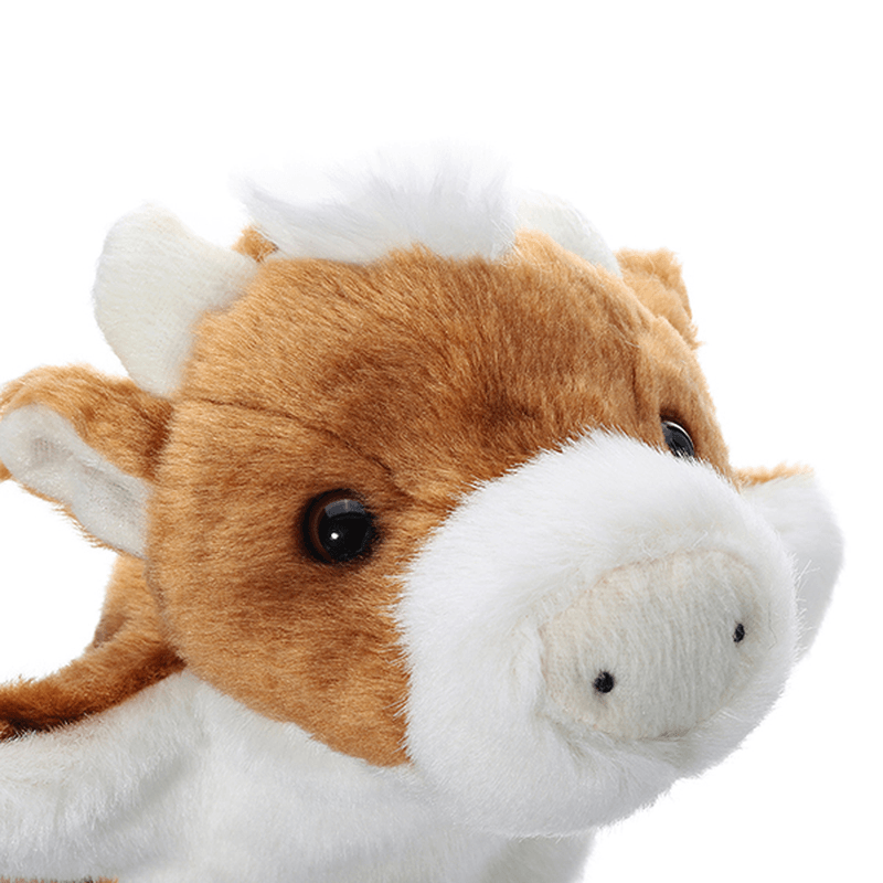 27CM Stuffed Animal Cow Hand Puppet Classic Children Figure Puppet Toys Plush