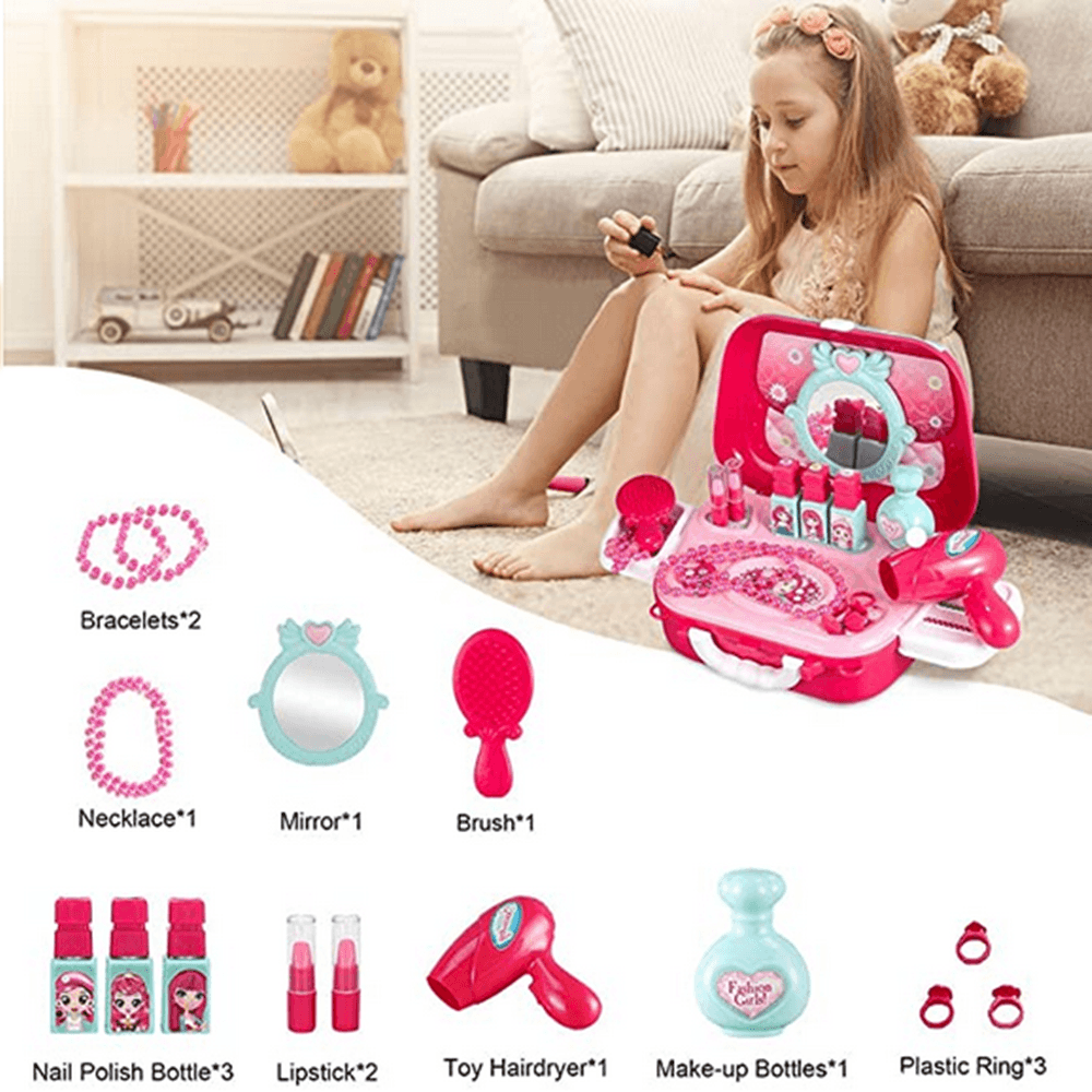 Pickwoo Pretend Play Makeup for Girl, Princess Dress-Up Makeup Kit for Kids Holiday and Birthday Gifts