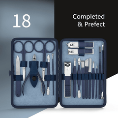 Blue Manicure Tools Set Pro Max Stainless Steel Professional Nail Clipper Kit of Pedicure Paronychia Nippers Trimmer Cutters