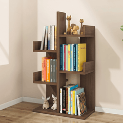 Creative Multi-Layer Bookshelf Simple Wooden Floor Bookcase Books Magazines Storage Shelf for Home Office Dormitory