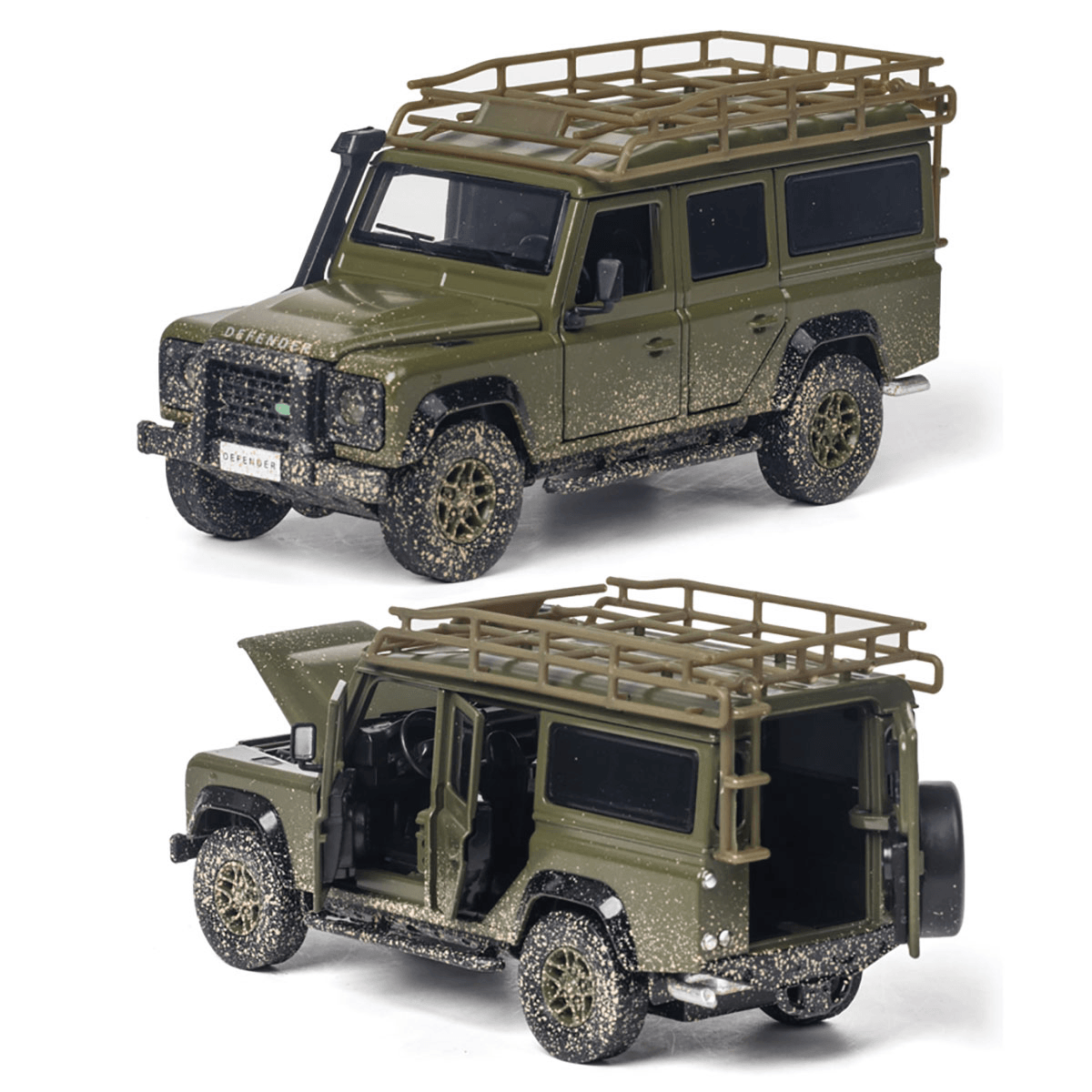 1:32 Legierung Land Rovers Defenders Hinterrad Zurückziehen Diecast Auto Modell Spielzeug mit Sound Licht für Geschenk Sammlung