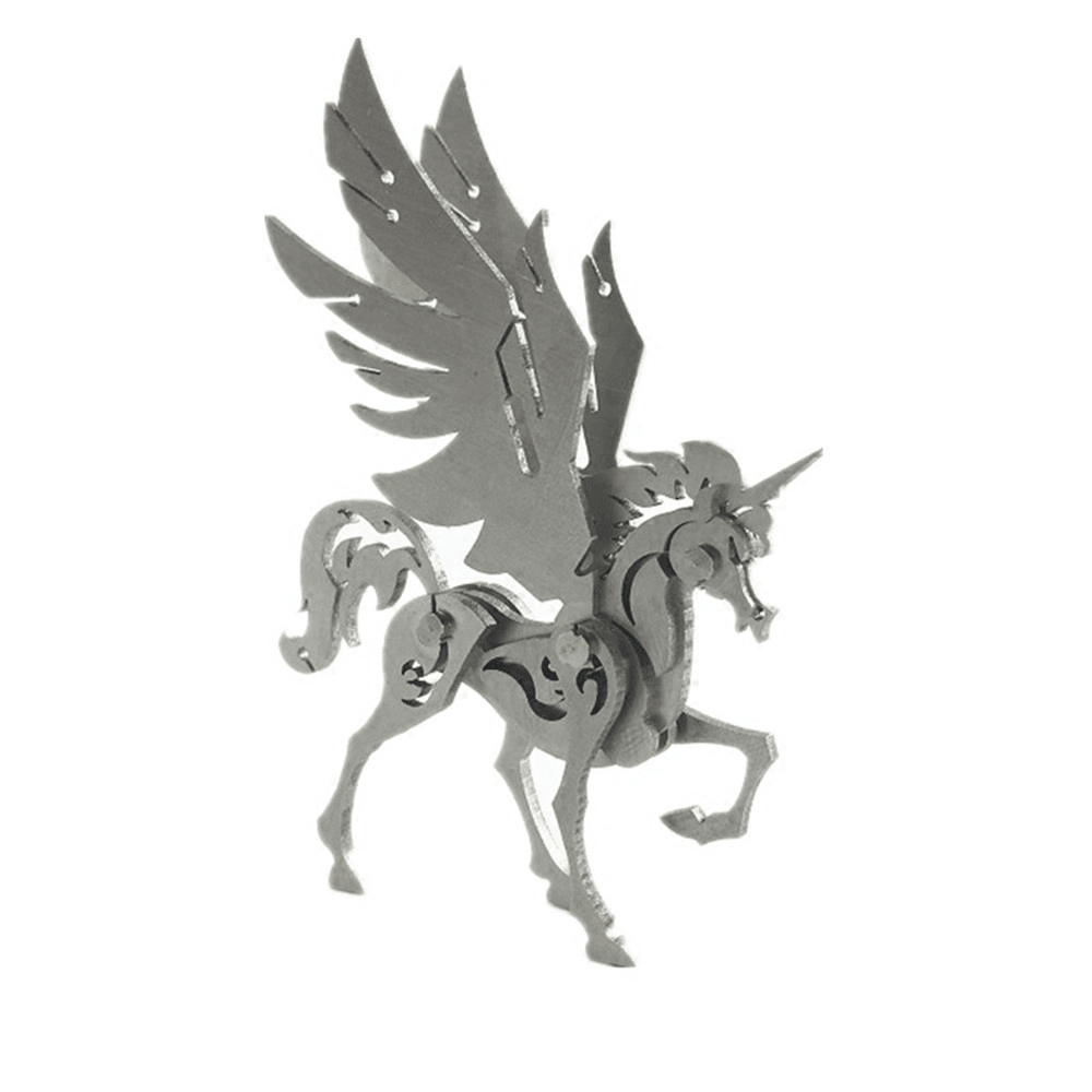 Steel Warcraft 3D Puzzle DIY Assembly Unicorn Toys DIY Stainless Steel Model Building Decor 6*4.4*6.2Cm