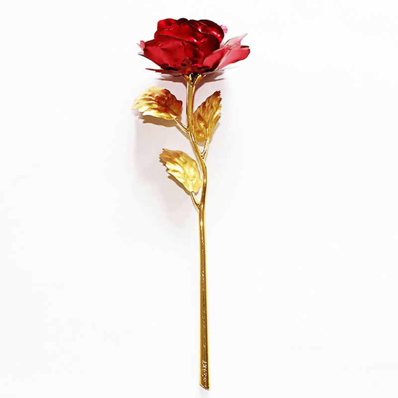 24K Gold Foil Rose Valentine'S Day Gift Romantic Blue Purple Golden Delicate Hair Dressing Roses Flower