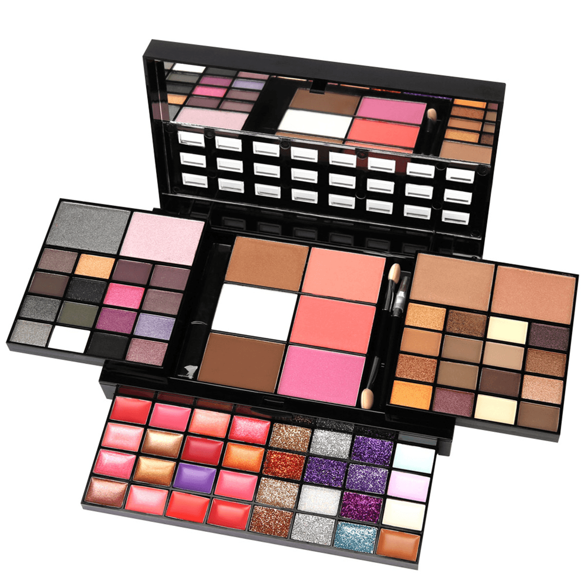 74 Color Eye Shadow Set Lip Gloss Blush Foundation Cream Glitter Eye Shadow Palette Makeup Set