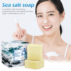 100G Removal Pimple Pore Acne Treatment Sea Salt Soap Cleaner Moisturizing Goat Milk Soap Face Care Wash Basis Soap