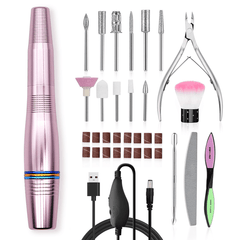 USB Electric Nail Drill Portable Manicure Set Nail Polish Head Drill Set