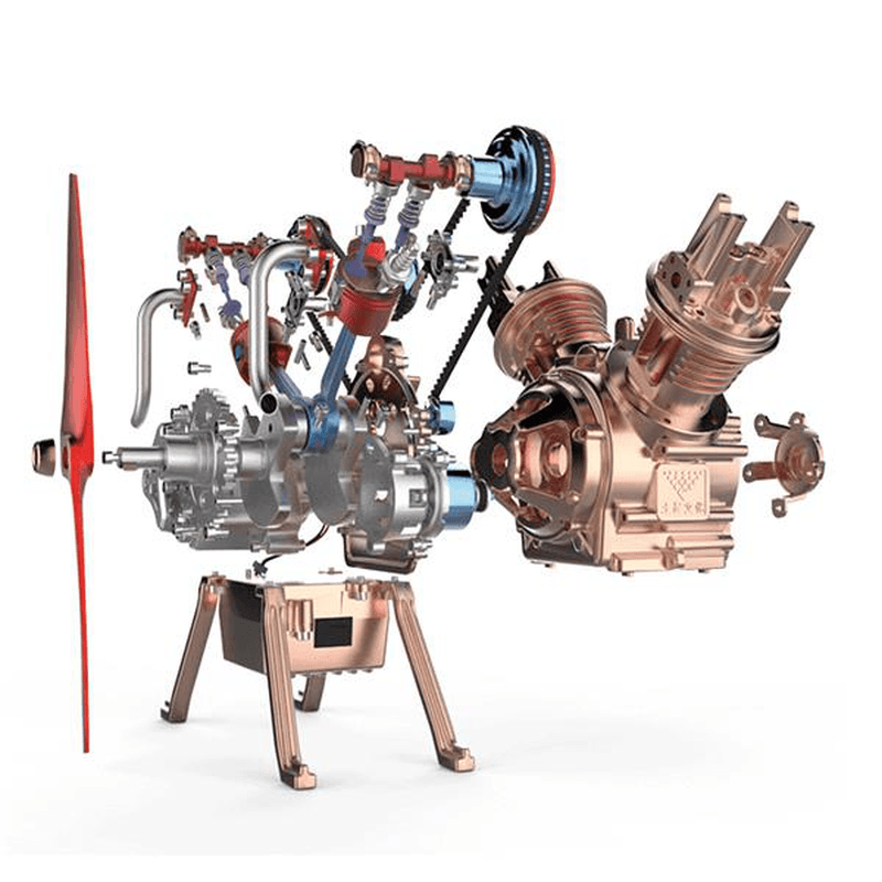 Teching Doppelzylinder-Motormodellkollektion aus Vollaluminiumlegierung