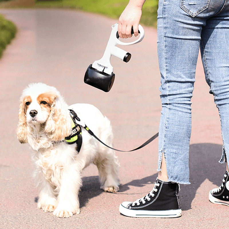 Clip de mango largo portátil para mascotas, pala para recoger pala, Clip para recoger perros, inodoro portátil dos en uno