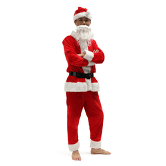 Traje rojo de Papá Noel para hombre, traje de Navidad, tamaño rojo, Cosplay