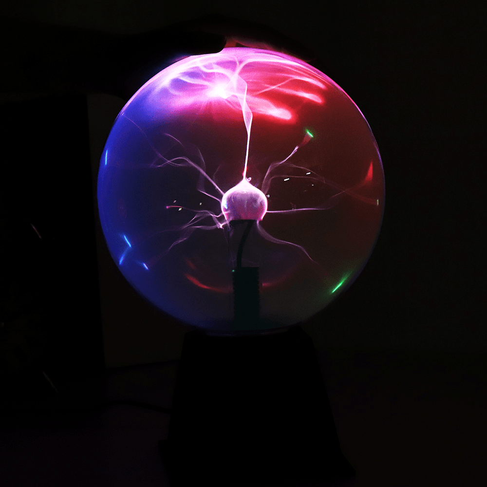 8 Zoll Mischung Farblicht Plasma Ball Elektrostatische sprachgesteuerte Schreibtischlampe Magic Light