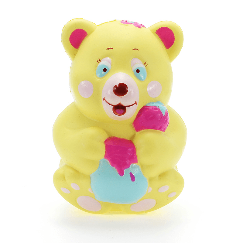 Xinda Squishy Strawberry Bear Holding Honey Pot 12Cm Slow Rising with Packaging Collection Gift Toy