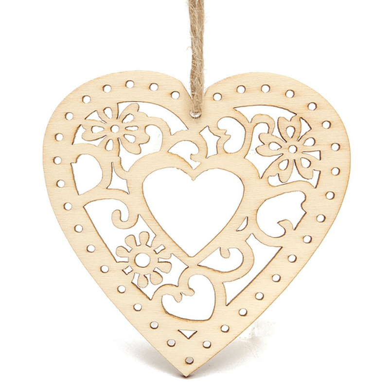 10Pcs Wooden Laser Cut Heart Shapes Craft Embellishments Decoration Wedding Favors