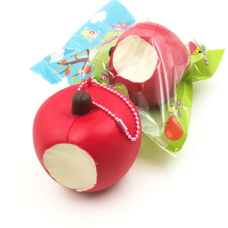 Sanqi Elan Simulation Cute Apple Soft Squishy Super Slow Rising Original Packaging Ball Chain Kid Toy