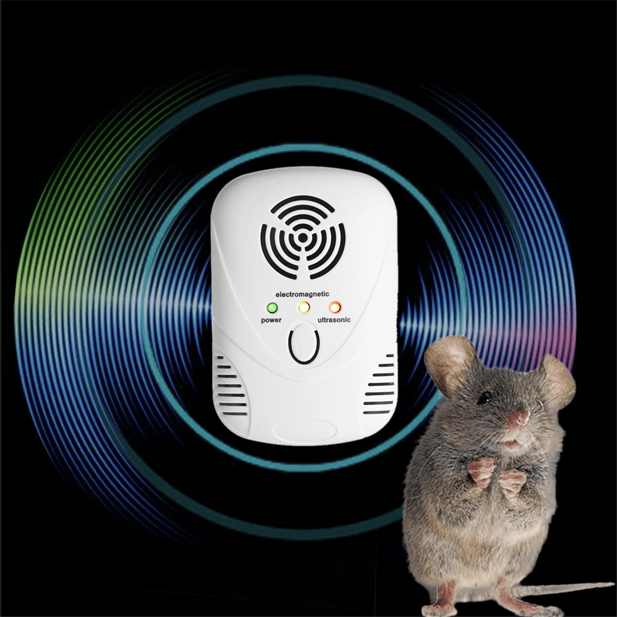 Electronic Ultrasonic Mouse Killer Mouse Cockroach Trap Mosquito Repeller Insect Rats Spiders Contro