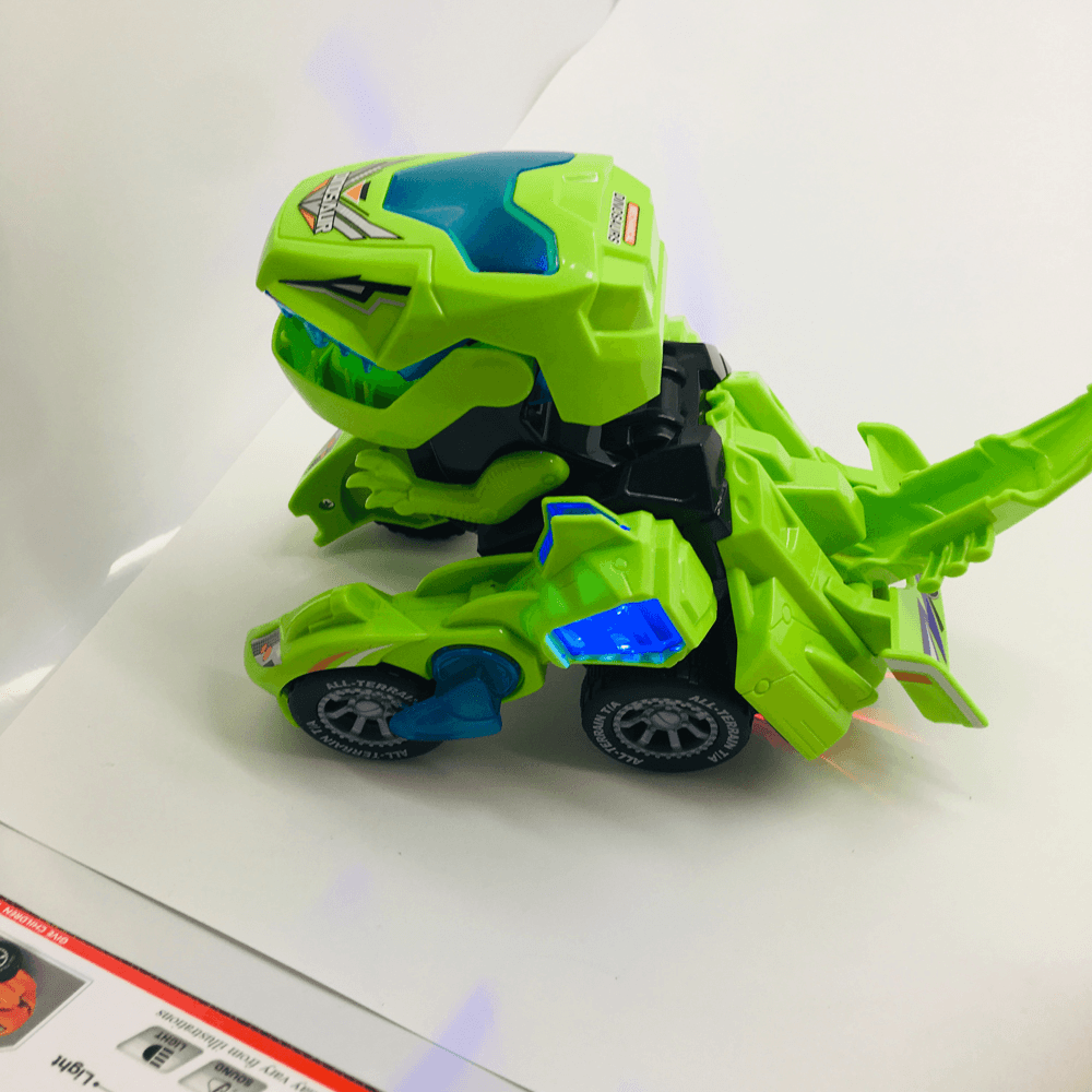 HG-788 Electric Deformation Dinosaur Chariot Deformed Dinosaur Racing Car Children'S Puzzle Toys with Light Sound