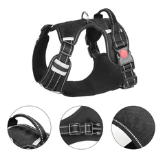 Daily Walking Outdoor Activities S/M/L/XL Pet Dog Harness Front Clip Reflective Explosion-Proof Rushing Oxford Padded Soft Vest Chest Strap Back