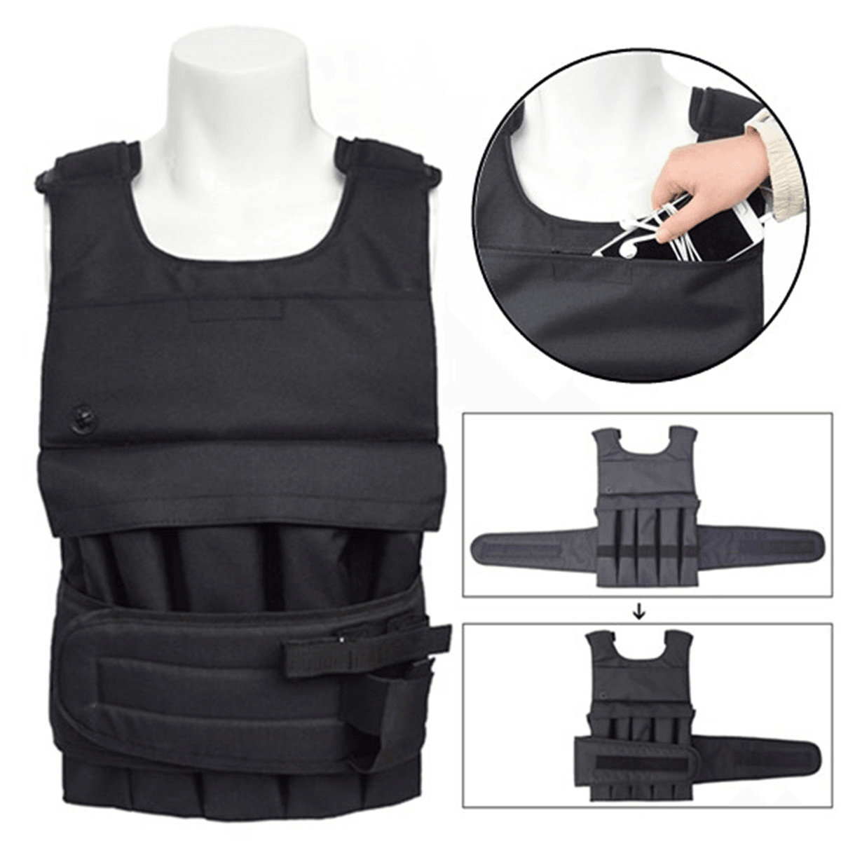 Adjustable Weight Vest Outdoor Training Physical Exercise Slimming Running Trainingweight Bearing Waistcoat